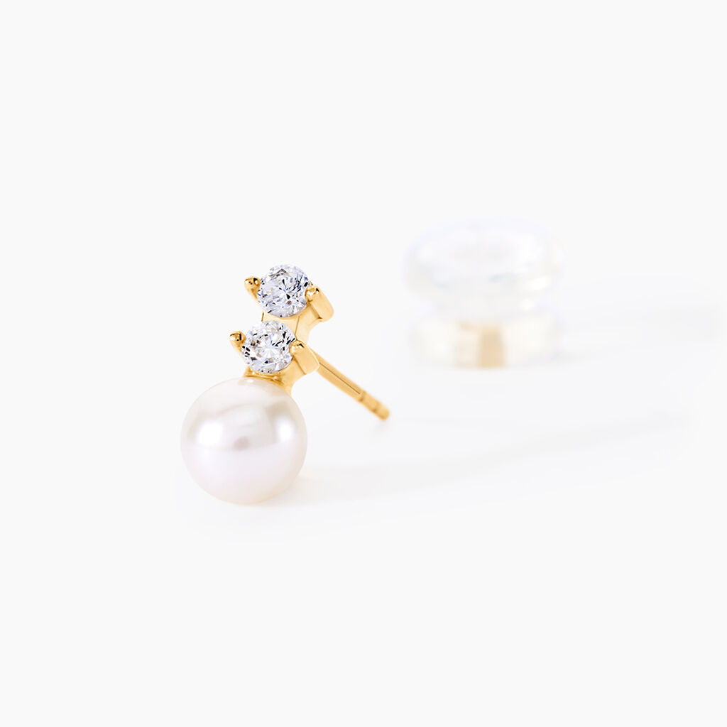 Boucles D'oreilles Pendantes Taima Or Jaune Perle De Culture - Boucles d'oreilles mariage Femme | Histoire d&rsquo;Or