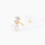 Boucles D'oreilles Pendantes Taima Or Jaune Perle De Culture - Boucles d'oreilles mariage Femme | Histoire d&rsquo;Or