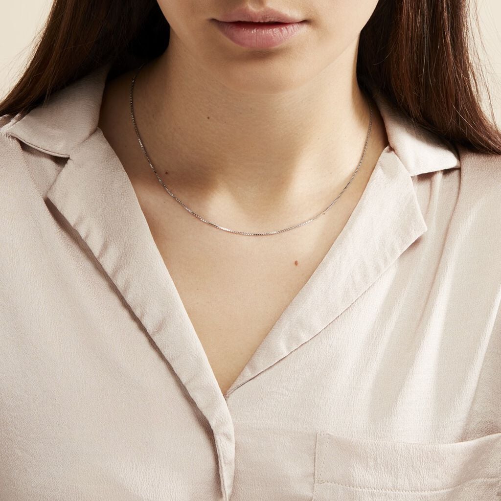 Cha&icirc;ne Alyze Argent Blanc - Chaines Femme | Histoire d&rsquo;Or