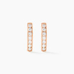 Creoles Or Rose Jacoba Oxydes - Boucles d'oreilles empierr&eacute;es Femme | Histoire d&rsquo;Or