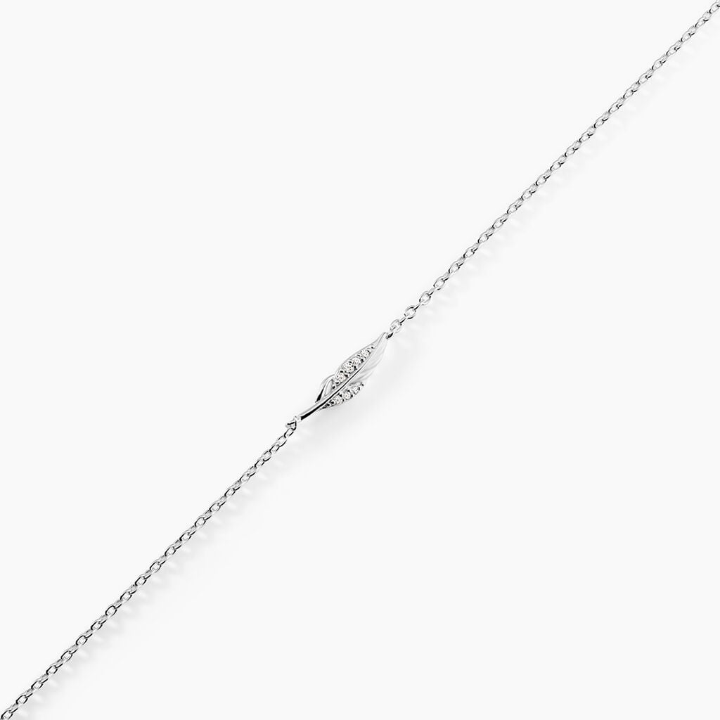 Bracelet Feath Argent Blanc Oxyde De Zirconium - Bracelets Boheme Femme | Histoire d&rsquo;Or