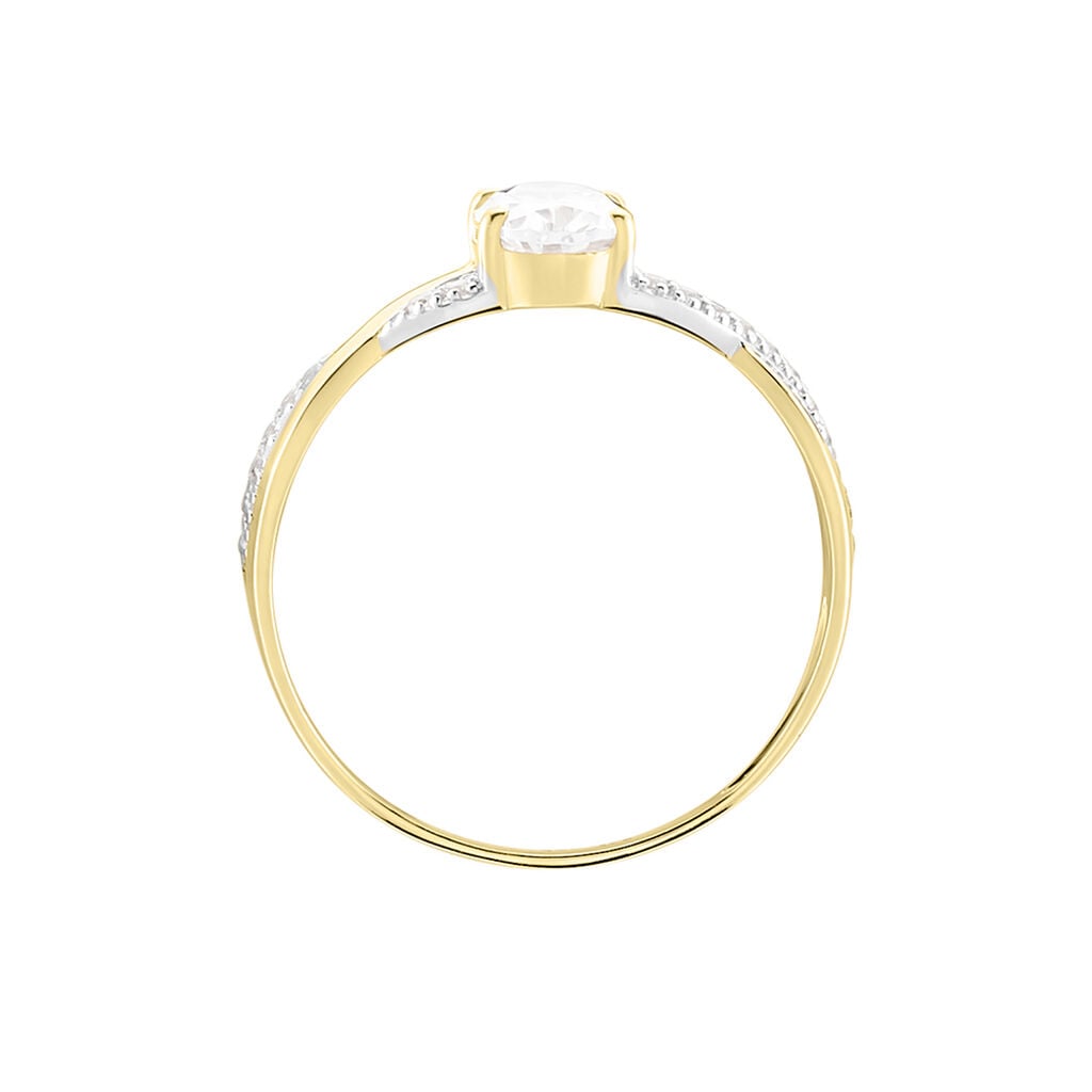 Bague Candice Or Jaune Oxyde De Zirconium - Bagues de fian&ccedil;ailles ovale Femme | Histoire d&rsquo;Or