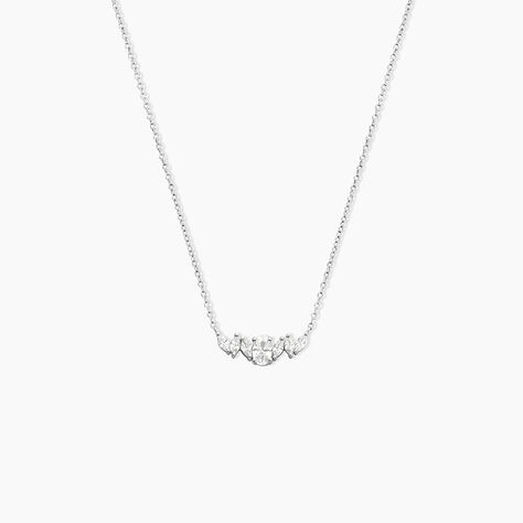 Collier Argent Blanc Eclat D'Aurore Oxyde De Zirconium - Colliers fantaisie Femme | Histoire d&rsquo;Or
