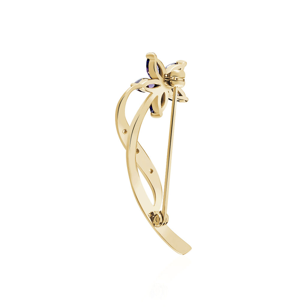 Broche Maxanceae Plaqu&eacute; Or Jaune Oxyde De Zirconium - Broches Femme | Histoire d&rsquo;Or