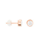 Boucles D'oreilles Puces Elda Serti Clos Or Rose Oxyde De Zirconium - Boucles d'oreilles empierr&eacute;es Femme | Histoire d&rsquo;Or