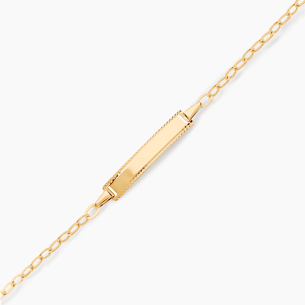 Bracelet Identit&eacute; Gaspardine Maille For&ccedil;at Or Jaune - Gourmettes Enfant | Histoire d&rsquo;Or