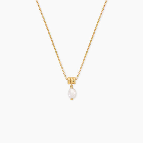 Collier Claudiane Argent Dor&eacute; A L'Or 750/1000 Perle De Culture - Colliers pierre Femme | Histoire d&rsquo;Or