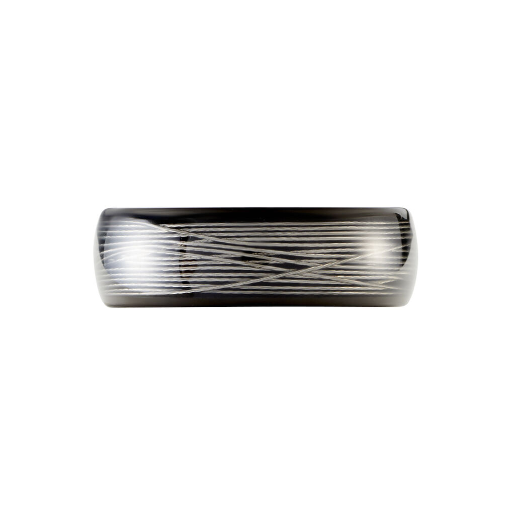 Bague Jourdan Homme Liorin Acier Bicolore Noir Et Blanc Tungstene - Bagues avec pierre Homme | Histoire d&rsquo;Or