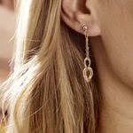 Boucles D'oreilles Pendantes Louisa Or Bicolore - Boucles d'oreilles pendantes Femme | Histoire d&rsquo;Or