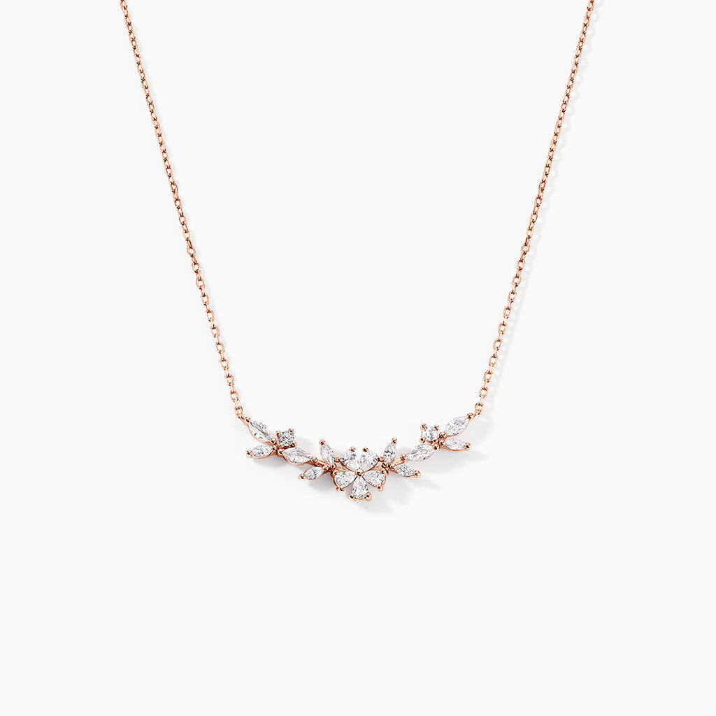 Collier Wanda Argent Rose Oxyde De Zirconium - Colliers fantaisie Femme | Histoire d&rsquo;Or