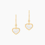 Boucles D'oreilles Pendantes Na&iuml;ade Or Jaune Nacre - Boucles d'oreilles empierr&eacute;es Femme | Histoire d&rsquo;Or