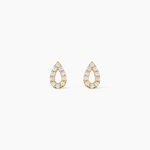 Boucles D'Oreilles Puces Elona Argent Dor&eacute; A L'Or 750/1000 Oxyde De Zirconium - Boucles d'oreilles empierr&eacute;es Enfant | Histoire d&rsquo;Or