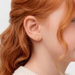 Boucles D'oreilles Puces Arisaema C&oelig;ur Or Jaune - Boucles d'oreilles martel&eacute;es Enfant | Histoire d&rsquo;Or