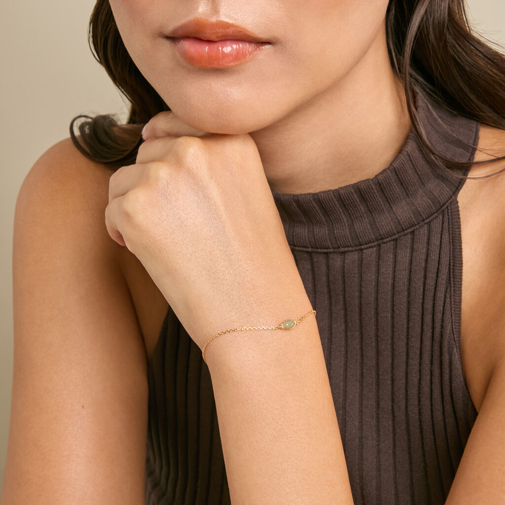 Cr&eacute;oles Thais Plaqu&eacute; Or Jaune - Bracelets Pierre Femme | Histoire d&rsquo;Or