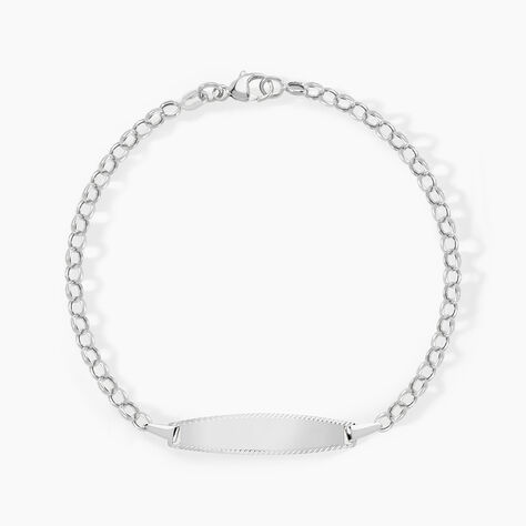 Bracelet Identit&eacute; Marcel Or Blanc - Gourmettes Enfant | Histoire d&rsquo;Or