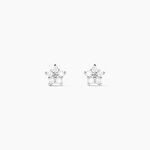 Boucles D'oreilles Puces Elais Etoile Or Blanc Oxyde De Zirconium - Boucles d'oreilles empierr&eacute;es Famille | Histoire d&rsquo;Or