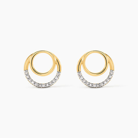 Boucles D'oreilles Puces Atlanta Or Jaune Diamant - Boucles d'oreilles pierres pr&eacute;cieuses Femme | Histoire d&rsquo;Or