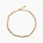 Bracelet Plaqu&eacute; Or Epilobe Oxydes De Zirconium - Bracelets Pierre Femme | Histoire d&rsquo;Or
