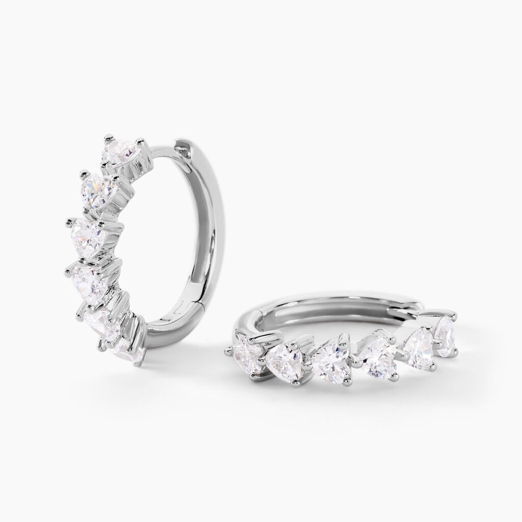 Cr&eacute;oles Roanne Argent Blanc Oxyde De Zirconium - Cr&eacute;oles fantaisie Femme | Histoire d&rsquo;Or