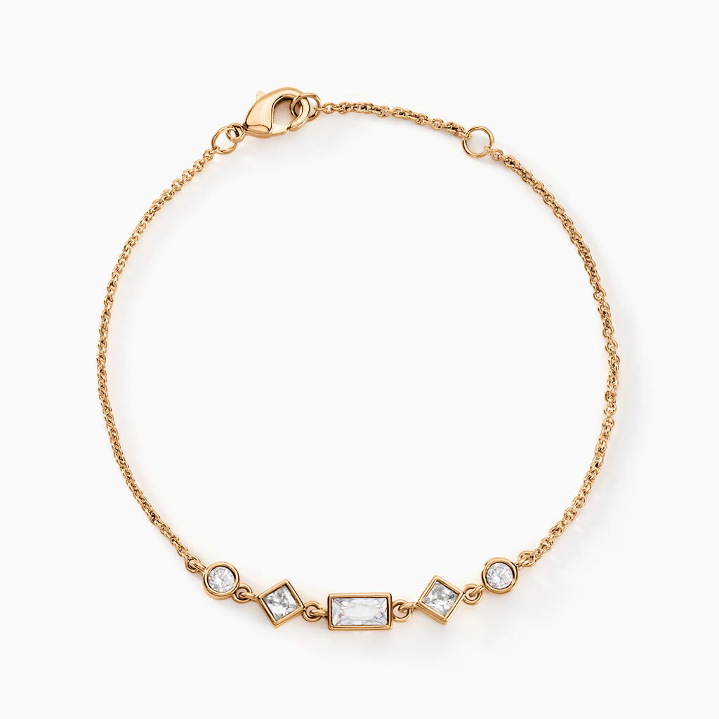 Bracelet Gold Chandelier Plaqu&eacute; Or Dor&eacute; Oxyde De Zirconium - Bracelets Pierre Femme | Histoire d&rsquo;Or