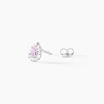 Boucles D'oreilles Puces Argent Blanc Tania Oxydes De Zirconium - Boucles d'oreilles empierr&eacute;es Femme | Histoire d&rsquo;Or