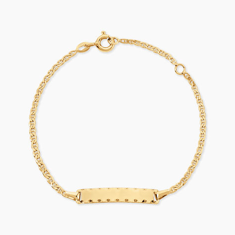 Bracelet Identit&eacute;e Esta Argent Dor&eacute; A L'Or 750/1000 - Gourmettes Femme | Histoire d&rsquo;Or