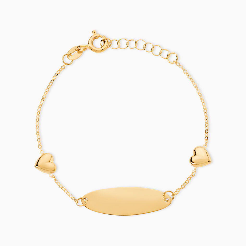 Bracelet Identit&eacute; Gaspardine Maille For&ccedil;at Or Jaune - Gourmettes Enfant | Histoire d&rsquo;Or