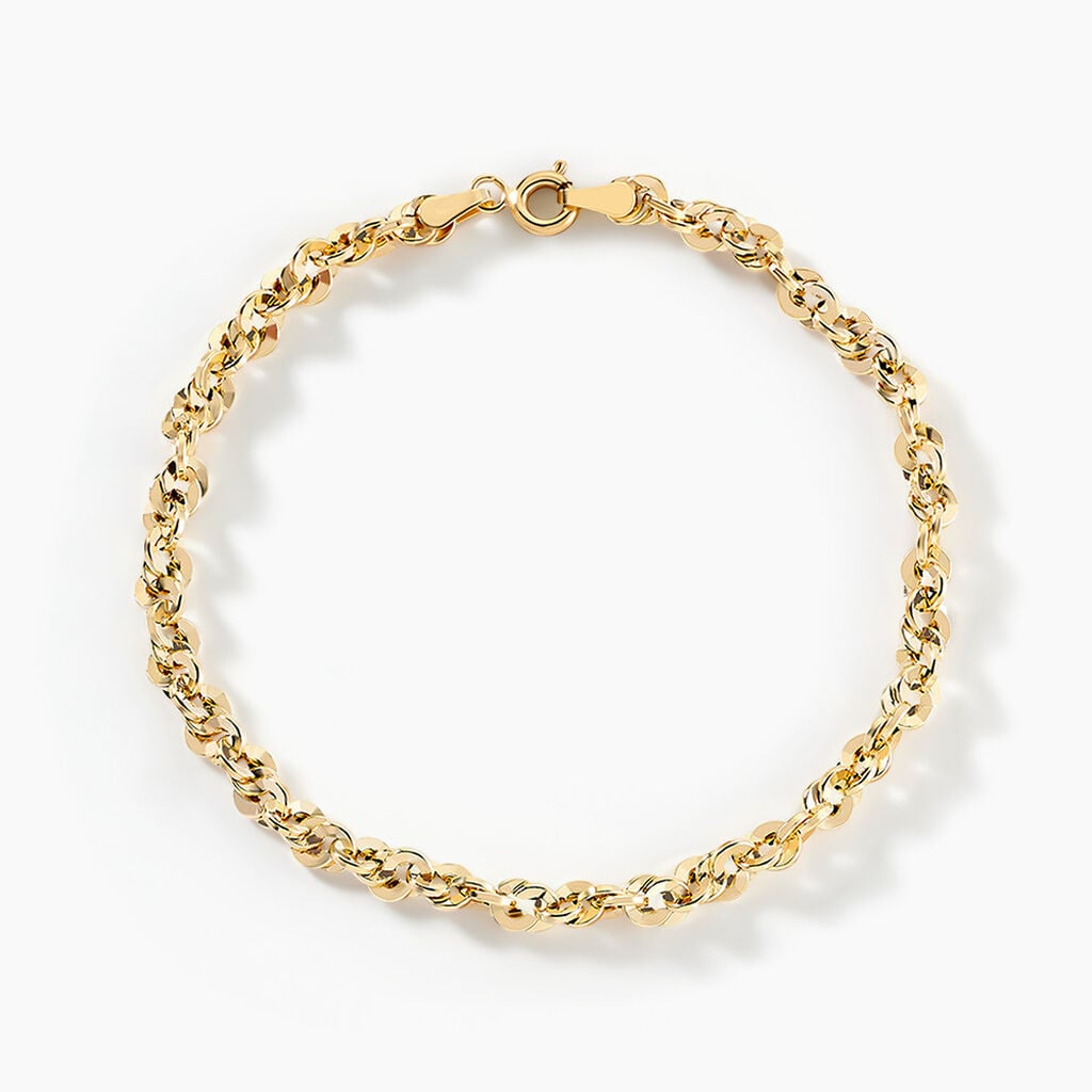 Bracelet Jerry Maille Corde Facettee Or Jaune - Bracelets maille Femme | Histoire d&rsquo;Or