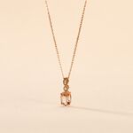 Collier Antonia Or Rose Morganite Et Oxyde De Zirconium - Colliers pierre Femme | Histoire d&rsquo;Or