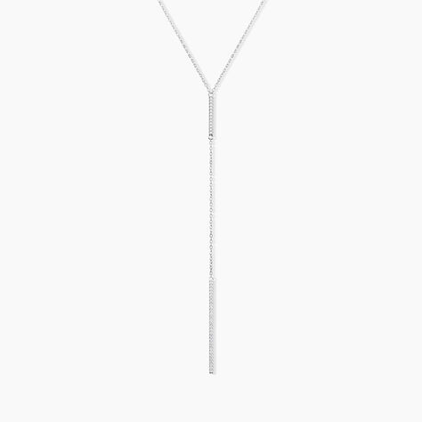 Collier De Dos Ou Sautoir Argent Blanc Indigo Oxyde De Zirconium - Sautoirs Femme | Histoire d&rsquo;Or