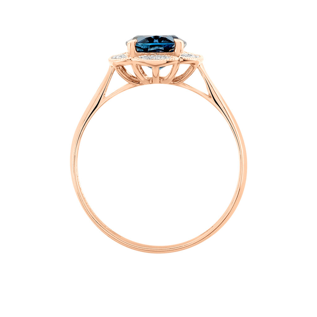 Bague Adryene Or Rose Topaze Et Oxyde De Zirconium - Bagues de fian&ccedil;ailles ronde Femme | Histoire d&rsquo;Or