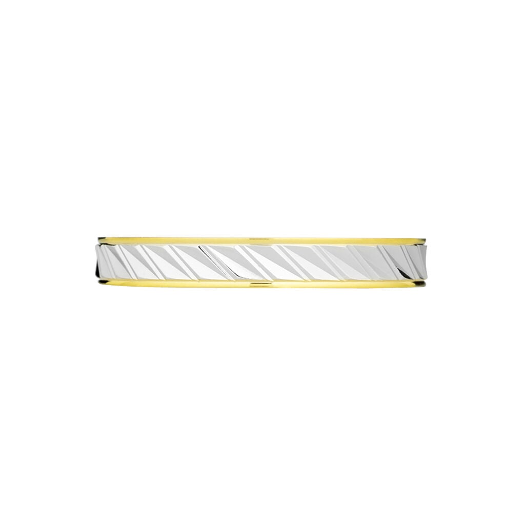 Alliance Raye Mat Ruban Plat Or Bicolore - Alliances Classiques Unisex | Histoire d&rsquo;Or