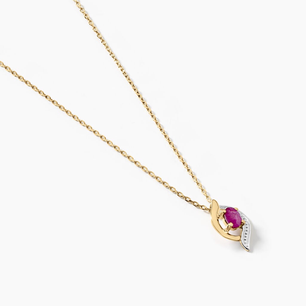 Collier Lydia Or Jaune Rubis - Bijoux Pierres Pr&eacute;cieuses Femme | Histoire d&rsquo;Or