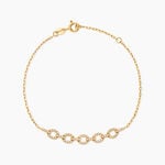 Bracelet Cinthya Argent Dor&eacute; A L'Or 750/1000 Oxyde De Zirconium - Bracelets Pierre Femme | Histoire d&rsquo;Or