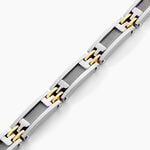 Bracelet Jourdan Zephir Acier Bicolore Dore / Blanc - Anniversaire Homme | Histoire d&rsquo;Or