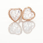 Boucles D'oreilles Puces Kadidjatou Or Rose Oxyde De Zirconium - Boucles d'oreilles empierr&eacute;es Famille | Histoire d&rsquo;Or