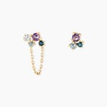 Boucles D'oreilles D&eacute;pareill&eacute;es Printemps Pr&eacute;cieux Or Jaune Am&eacute;thyste - Boucles d'oreilles empierr&eacute;es Femme | Histoire d&rsquo;Or