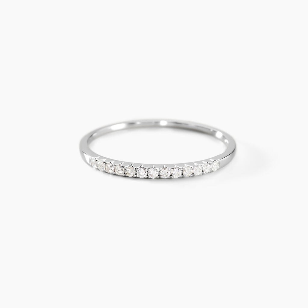 Alliance Pristina Or Blanc Diamant - Bijoux Pierres Pr&eacute;cieuses Femme | Histoire d&rsquo;Or