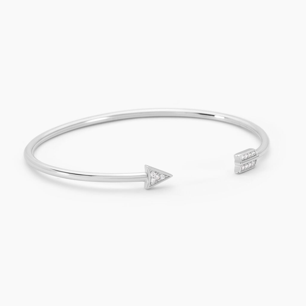 Bracelet Jonc Danae Argent Blanc Oxyde De Zirconium - Bracelets Pierre Femme | Histoire d&rsquo;Or