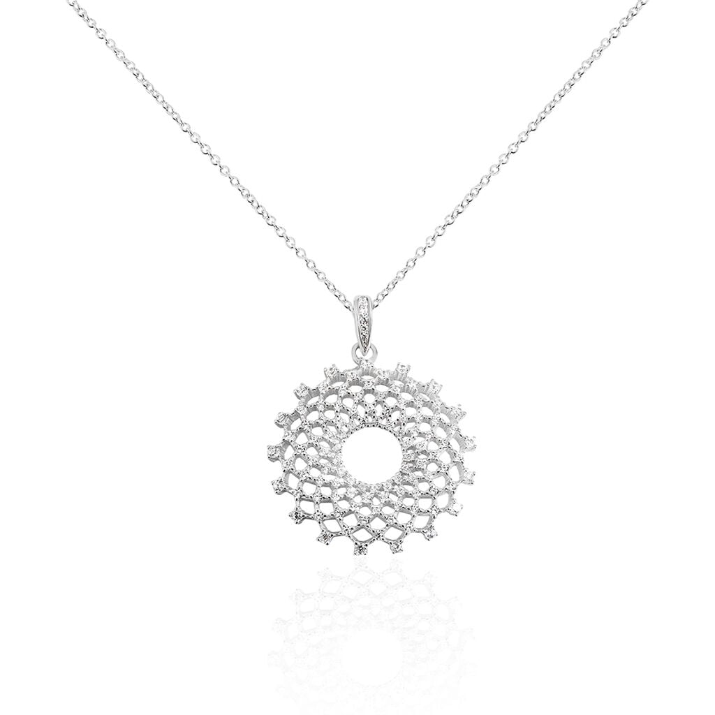 Collier Sunny Argent Blanc Oxyde De Zirconium - Bijoux avec pierres Femme | Histoire d&rsquo;Or