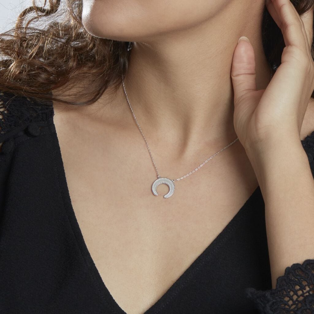 Collier Vaea Argent Blanc - Colliers fantaisie Femme | Histoire d&rsquo;Or