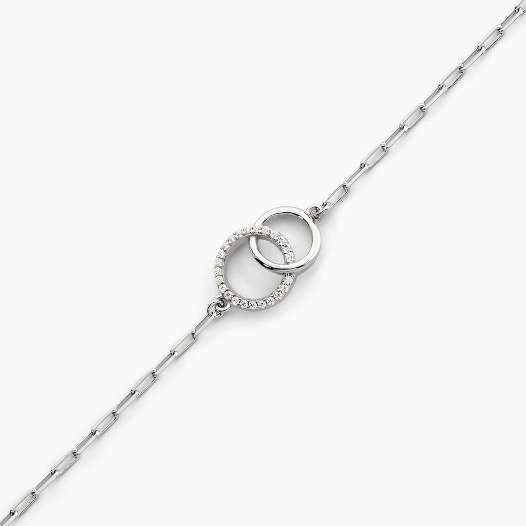 Bracelet Isabel Argent Blanc Oxyde De Zirconium - Bracelets Anneaux Entrelaces Femme | Histoire d&rsquo;Or