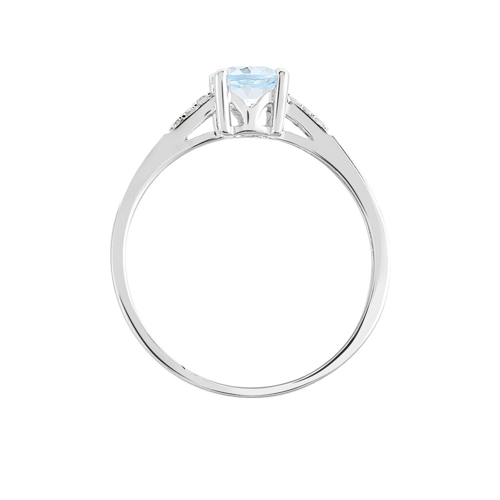 Bague Tarente Or Blanc Topaze Et Oxyde De Zirconium - Bagues de fian&ccedil;ailles ronde Femme | Histoire d&rsquo;Or