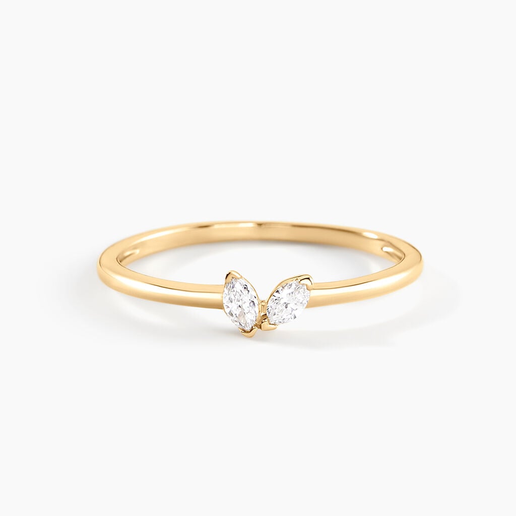 Bague Velvela Or Jaune Diamant Synth&eacute;tique - Bagues avec pierre Femme | Histoire d&rsquo;Or