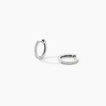 Cr&eacute;oles Aryanna Rondes Or Blanc Diamant - Boucles d'oreilles pierres pr&eacute;cieuses Femme | Histoire d&rsquo;Or