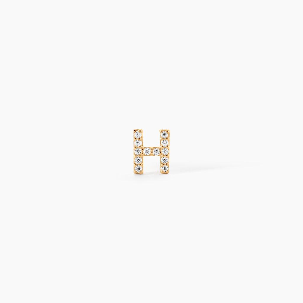 Boucle D'oreille Puce Unitaire Jodoca Or Jaune Oxyde De Zirconium - Boucles d'oreilles empierr&eacute;es Femme | Histoire d&rsquo;Or
