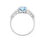 Bague Or Blanc Fany Topaze Oxydes De Zirconium - Solitaires accompagn&eacute;s Femme | Histoire d&rsquo;Or